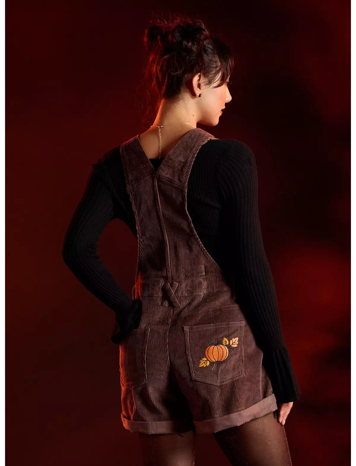Her Universe Disney Halloween Pumpkin Mickey Mouse Shortalls