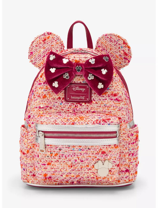 Loungefly Pink Bouclé Fabric Minnie Mouse Ears Mini Backpack - BoxLunch Exclusive