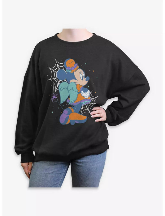 Disney Minnie Mouse Halloween Webs Girls Oversized Sweatshirt