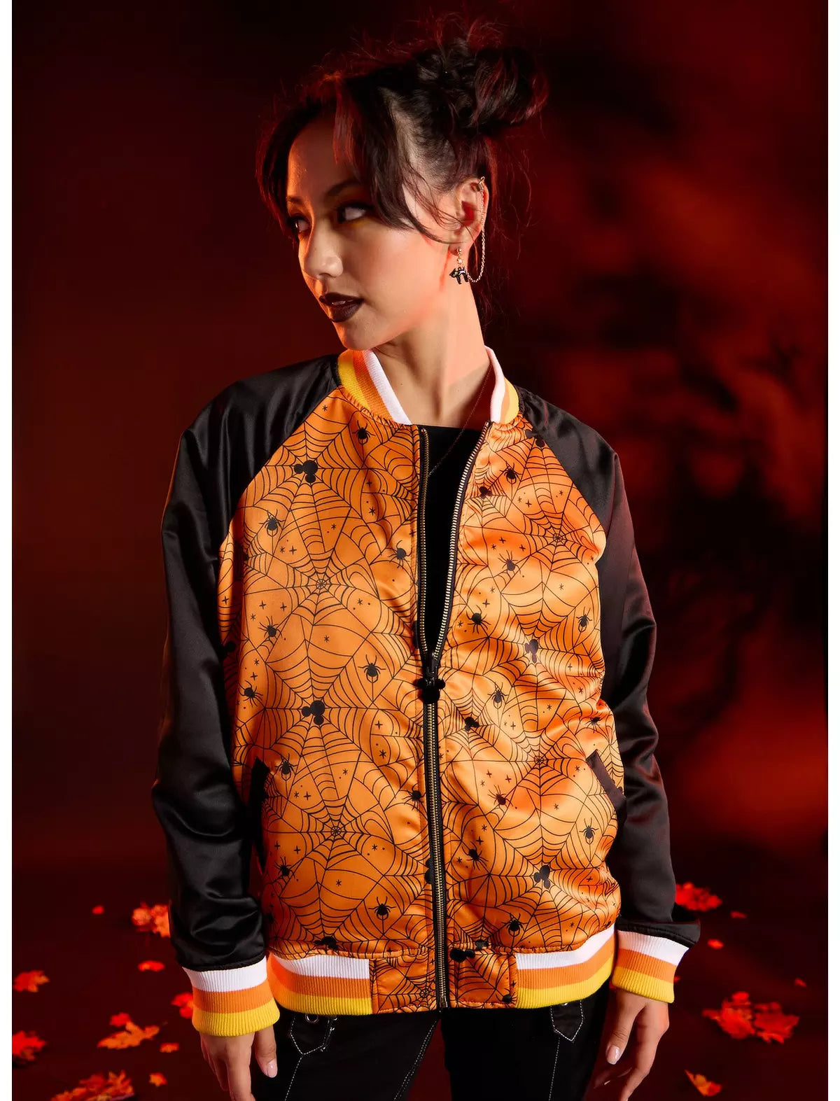 Her Universe Disney Halloween Glow-In-The-Dark Reversible Girls Varsity Jacket