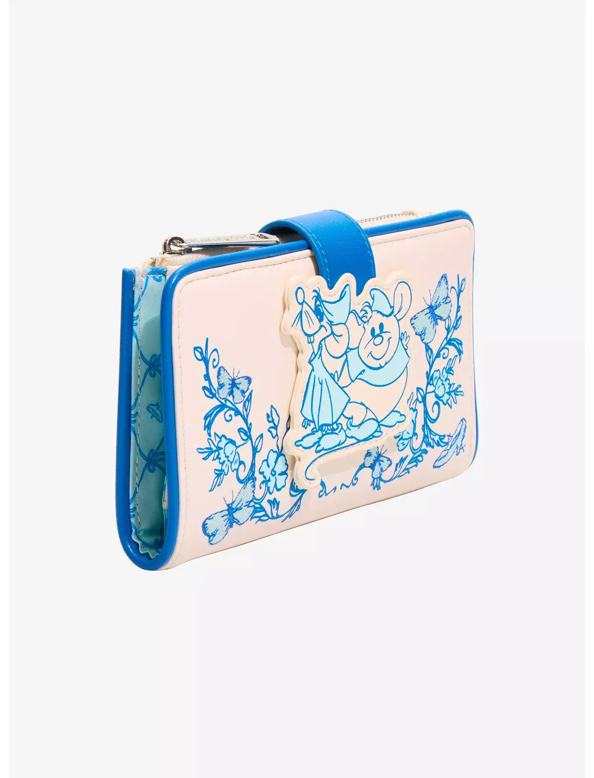 Loungefly Disney Cinderella Tonal Floral Jaq & Gus Wallet - BoxLunch Exclusive