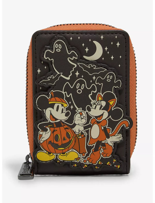 Loungefly Disney Mickey & Minnie Halloween Costumes Glow-in-the-Dark Accordion Wallet - BoxLunch Exclusive