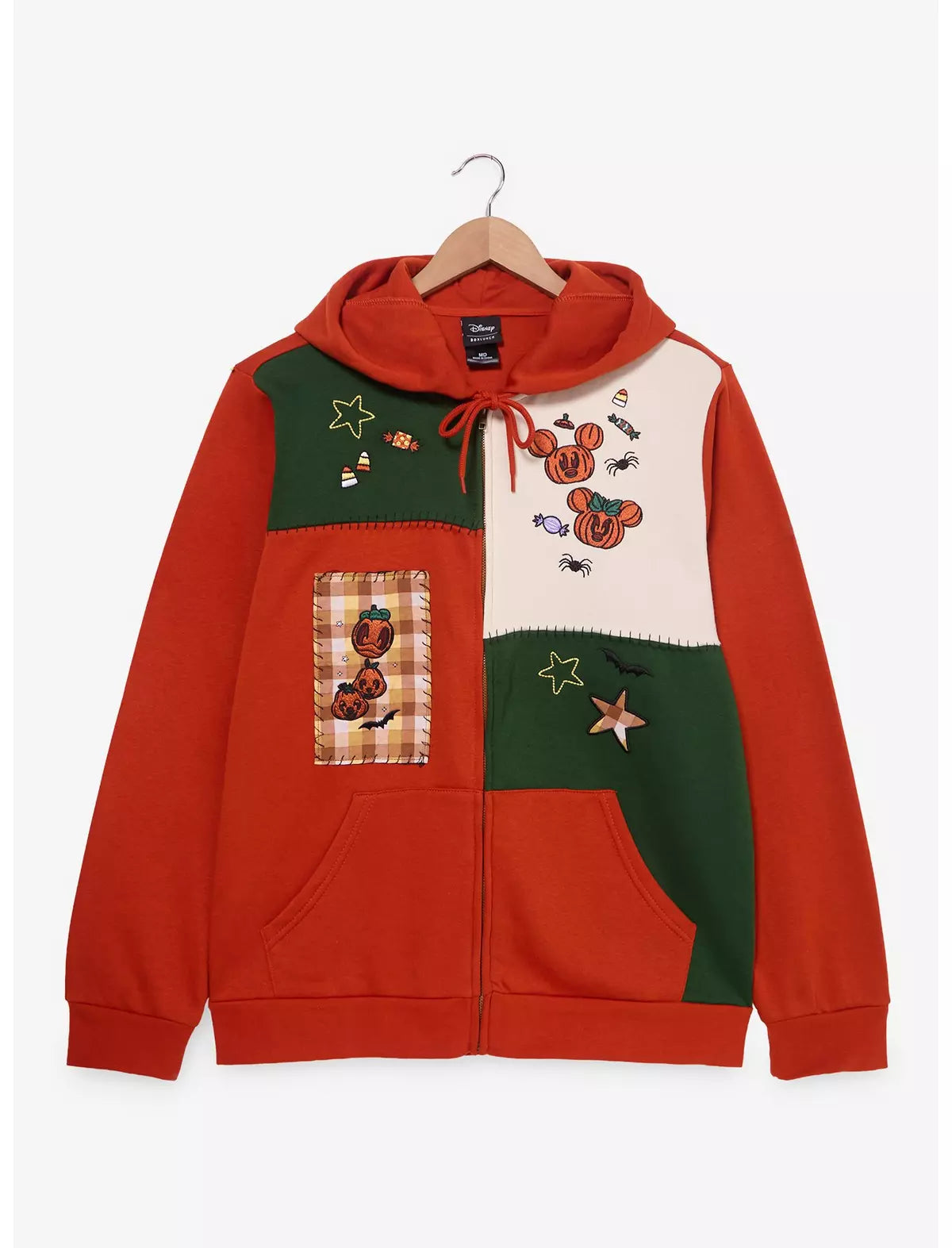 Disney Mickey and Friends Halloween Patchwork Zip Hoodie — BoxLunch Exclusive