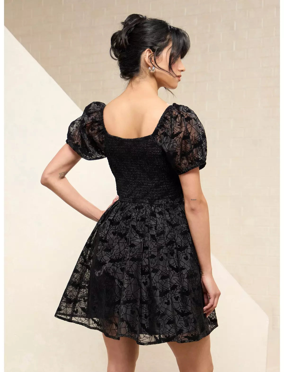 Disney Mickey Mouse Spiderweb Puff Sleeve Dress - BoxLunch Exclusive