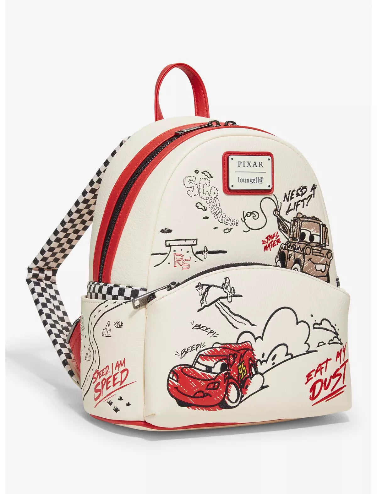 Loungefly Disney Pixar Cars Lightning McQueen & Mater Doodles Mini Backpack - BoxLunch Exclusive