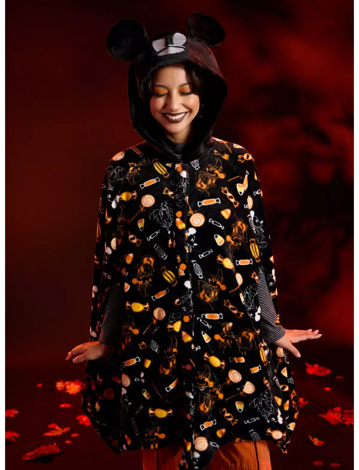 Her Universe Disney Halloween Girls Fuzzy Hooded Cape