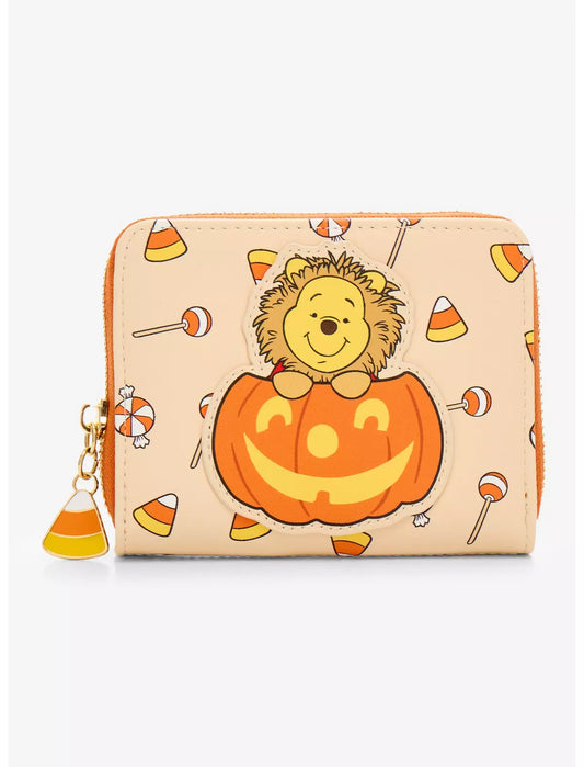 Disney Winnie the Pooh Lion Pooh Bear Pumpkin Zip Wallet - BoxLunch Exclusive
