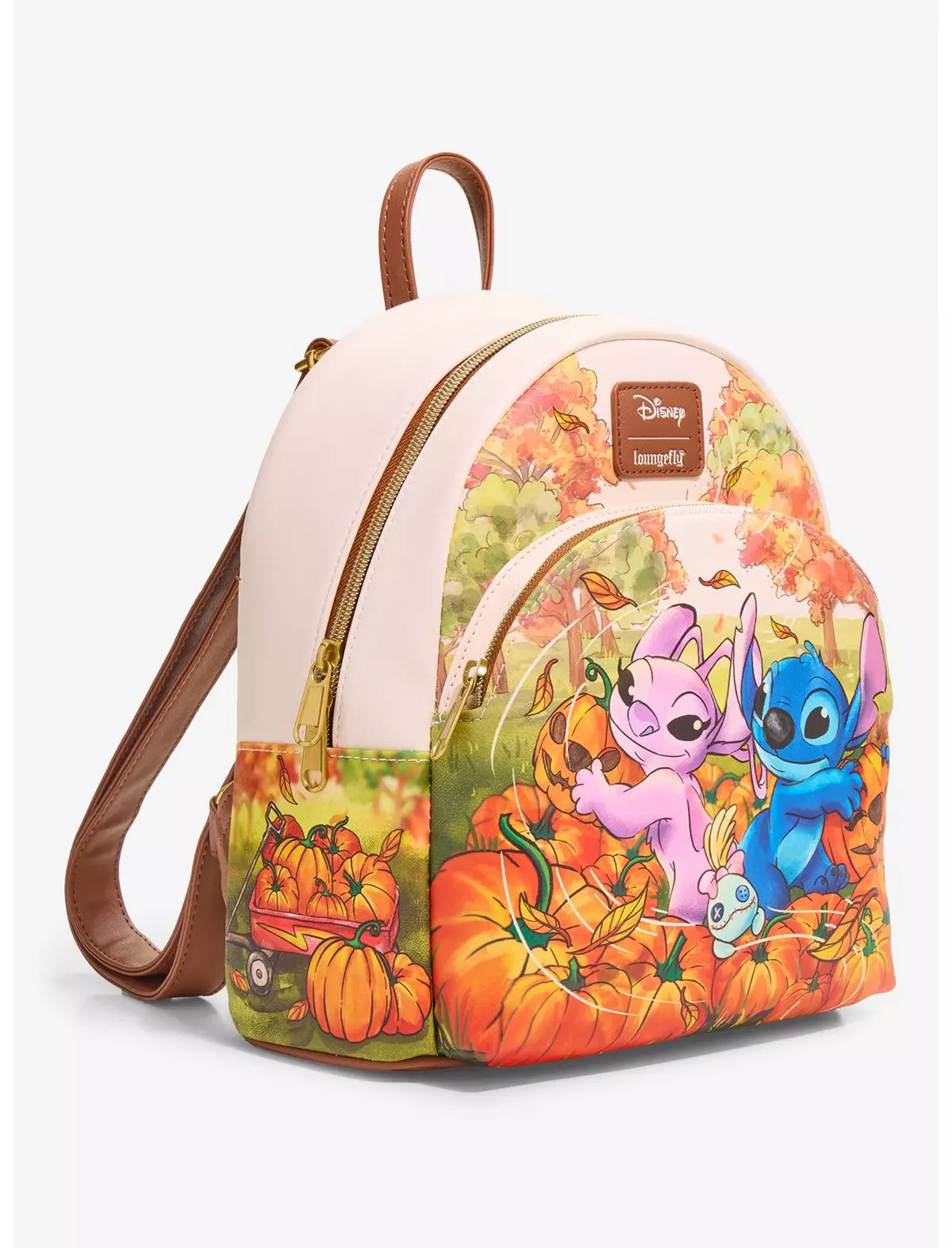 Loungefly Disney Stitch & Angel Pumpkin Patch Mini Backpack