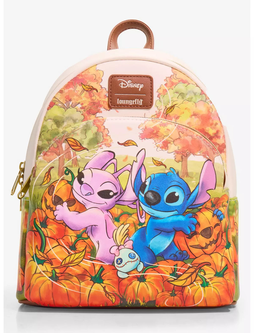 Loungefly Disney Stitch & Angel Pumpkin Patch Mini Backpack