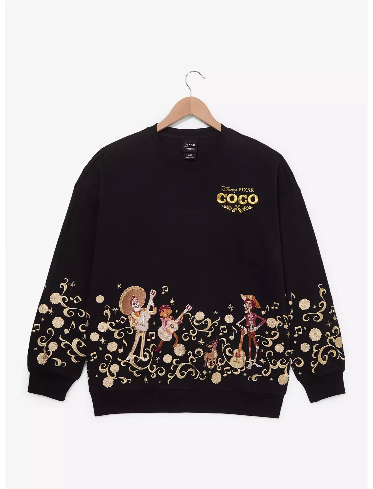 Disney Pixar Coco Embroidered Characters Crewneck - BoxLunch Exclusive