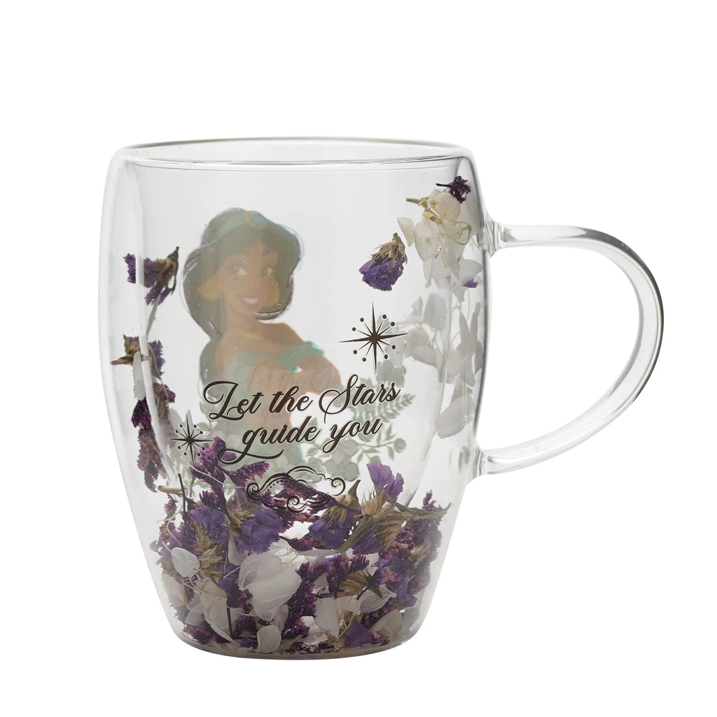 DISNEY PRINCESSES - Jasmine - Verre avec Fleurs Séchées 300ml