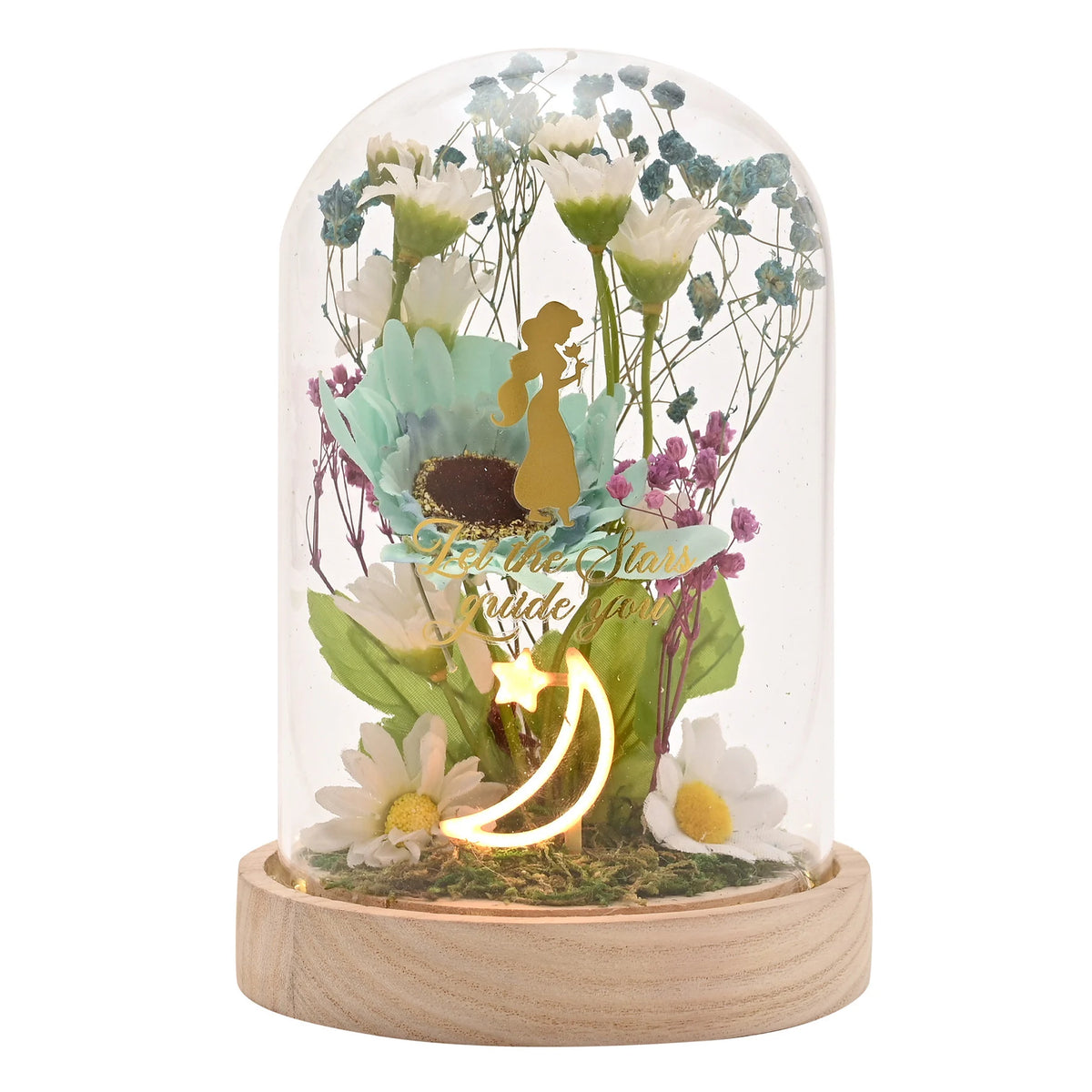 DISNEY PRINCESSES - Jasmine - Cloche Florale avec Lumière Néon
