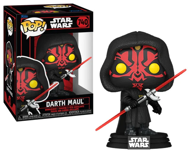 Funko Pop Star Wars N°740 – Dark Maul avec sabre laser double lame, figurine Darkside Sith