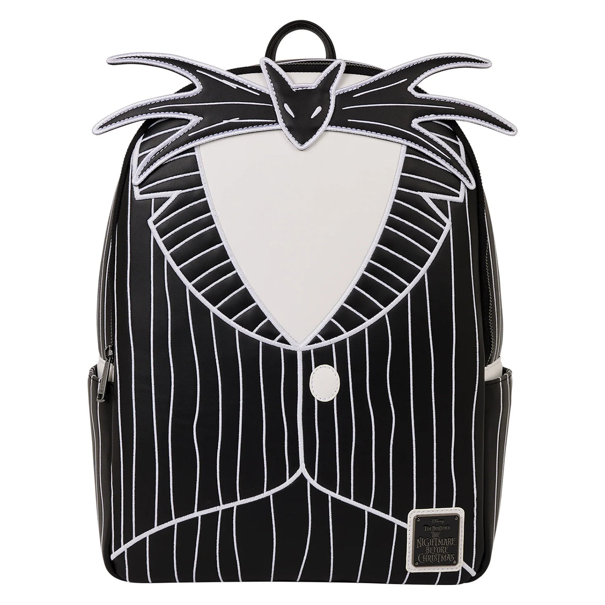 Sac à dos Loungefly Jack Skellington, vue de face, accessoire collector officiel Disney L'Étrange Noël de Monsieur Jack