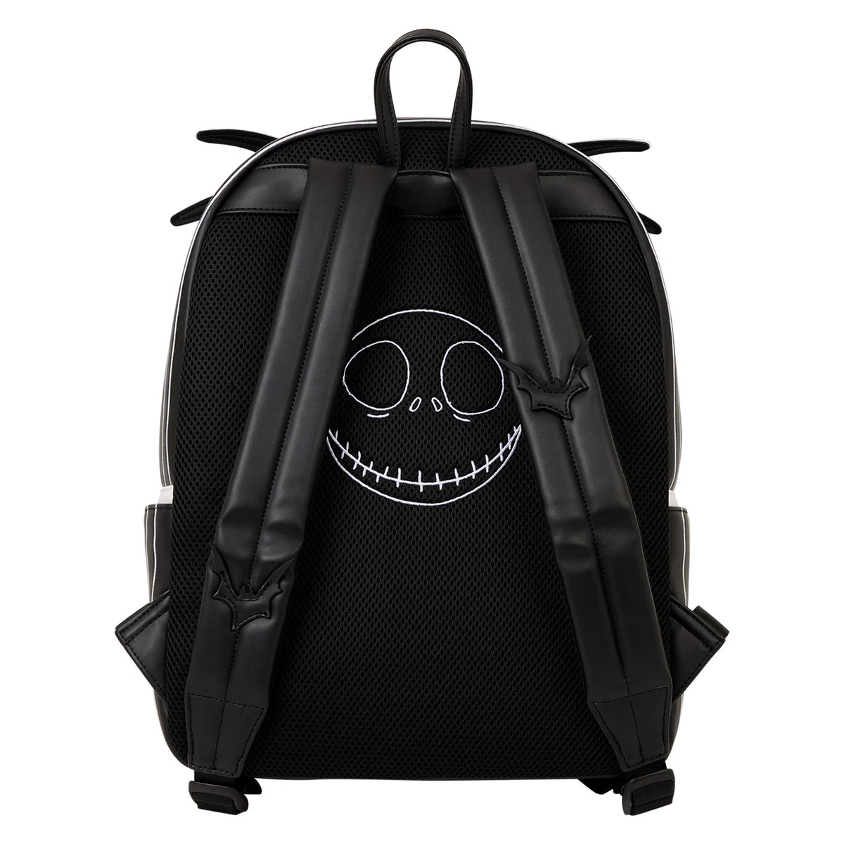 Sac à dos Loungefly Jack Skellington, vue de face, accessoire collector officiel Disney L'Étrange Noël de Monsieur Jack