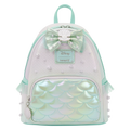 Mini sac à dos Loungefly Ariel Iridescent Pearl, vue de face, accessoire collector officiel Disney La Petite Sirène