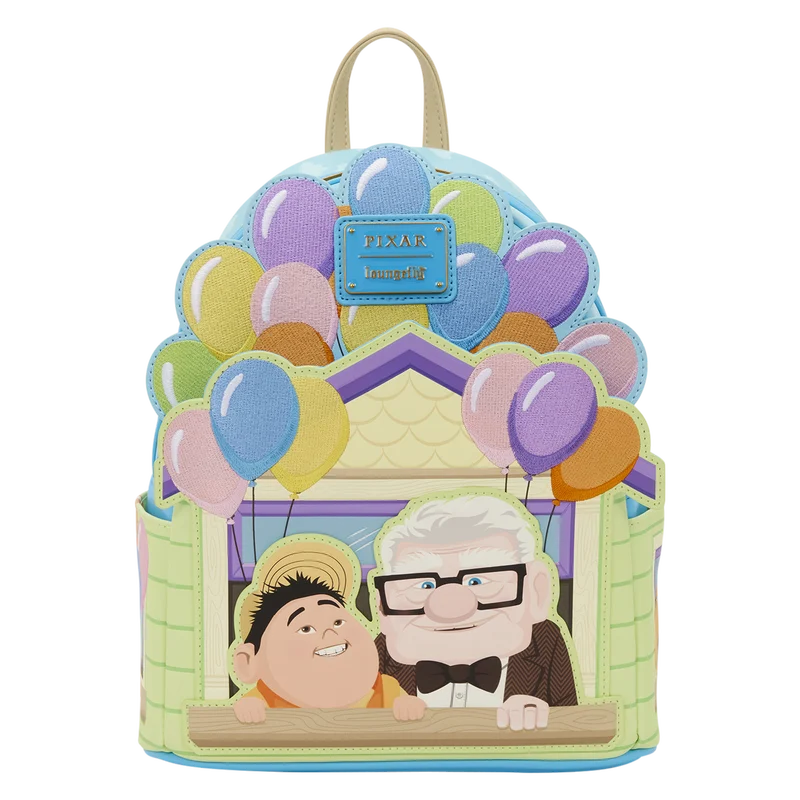 Mini sac à dos Loungefly La-Haut Carl & Russel, vue de face, accessoire collector officiel Disney Pixar