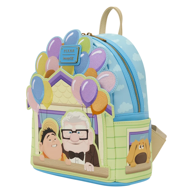 Mini sac à dos Loungefly La-Haut Carl & Russel, vue de face, accessoire collector officiel Disney Pixar