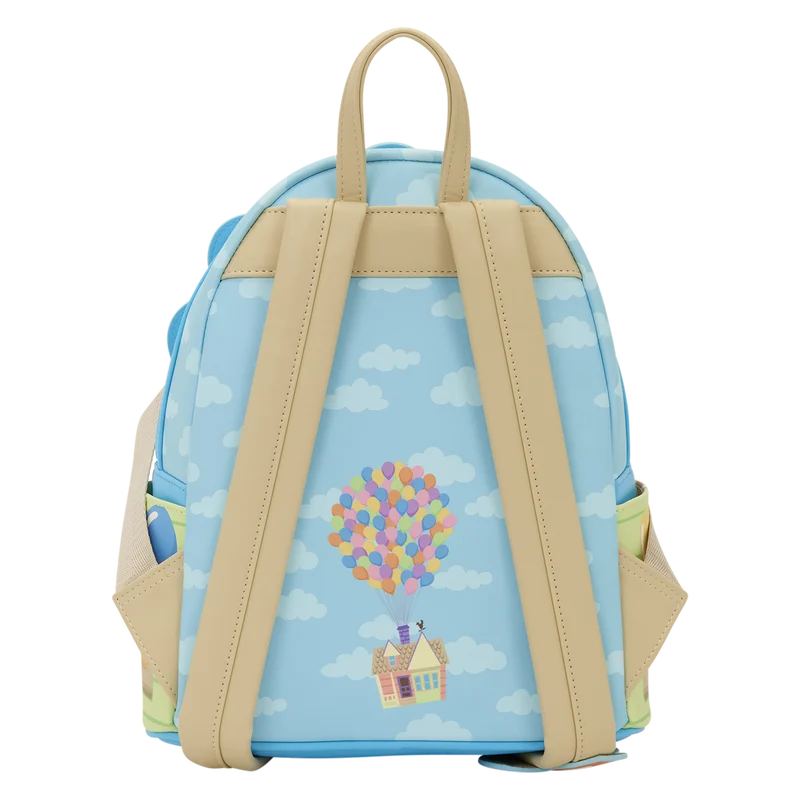 Mini sac à dos Loungefly La-Haut Carl & Russel, vue de face, accessoire collector officiel Disney Pixar