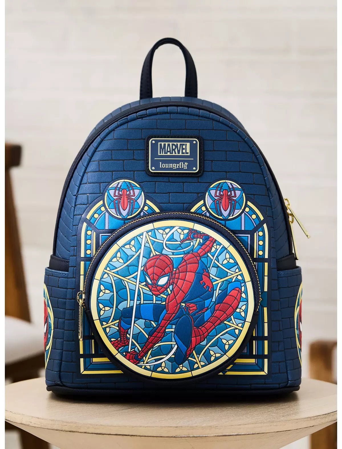 Loungefly Marvel Spider-Man Stained Glass Portrait Mini Backpack