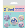 Pack 5 badges Stitch & Angel Space Rocks Disney - Accessoire collector officiel kawaii