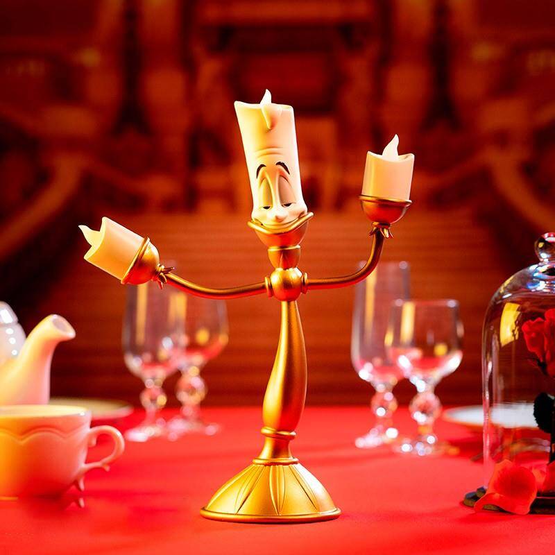 Lampe lumière La Belle et la Bête Disney, vue de face, décoration magique collector officielle