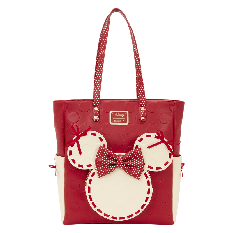 Tote bag Loungefly Minnie Mouse Rock the Dots Disney, vue de face, accessoire collector officiel