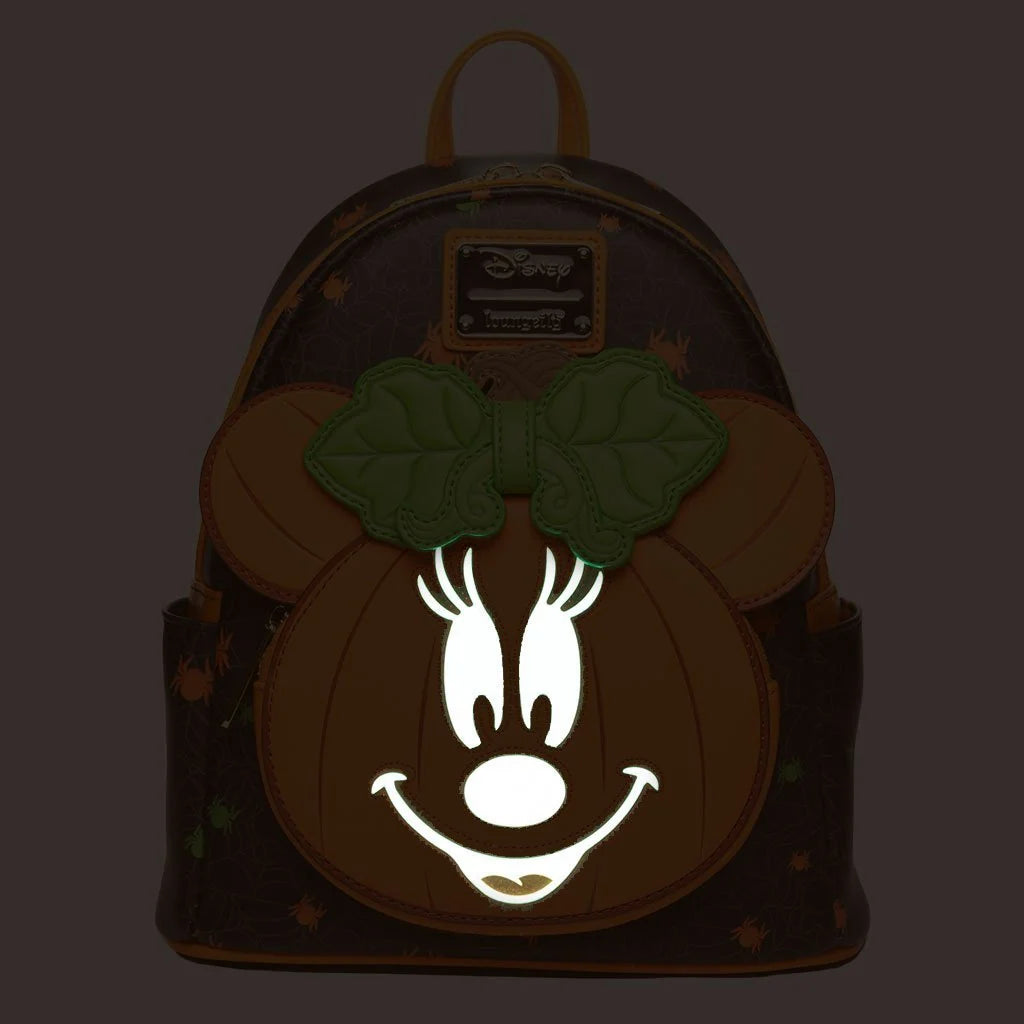 Loungefly Disney Glow in the Dark Pumpkin Minnie Mouse Mini Backpack - 707 Street Exclusive